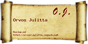 Orvos Julitta névjegykártya